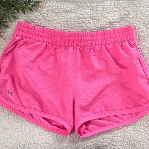 Under Armour: Women’s Running Hot Pink Laser Dotted Lined Athletic Shorts Size M